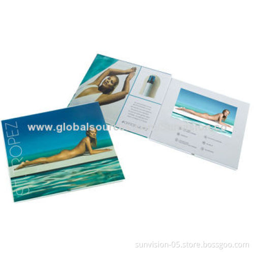 LCD Screen Video Greeting Cards with 450mA Li-battery, Button Controller